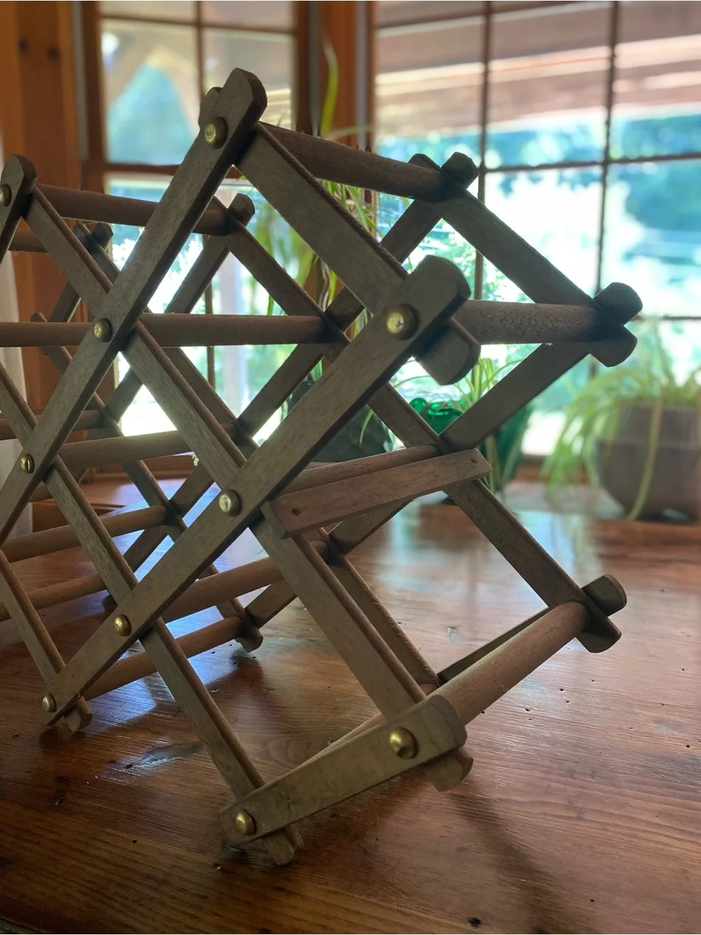 Vintage Expandable Wooden Wine Rack